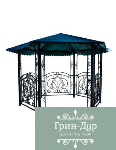 Беседка металлическая с коваными элементами B-0007