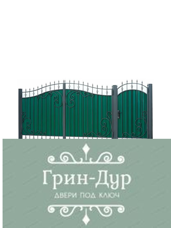 Ворота с калиткой для частных домов и дач VSK-008