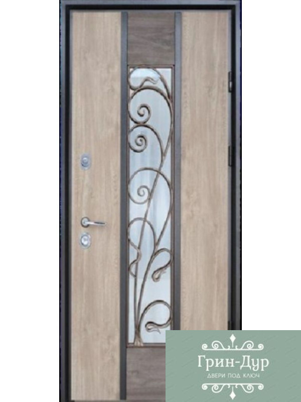 Декоративная входная дверь с ковкой-55